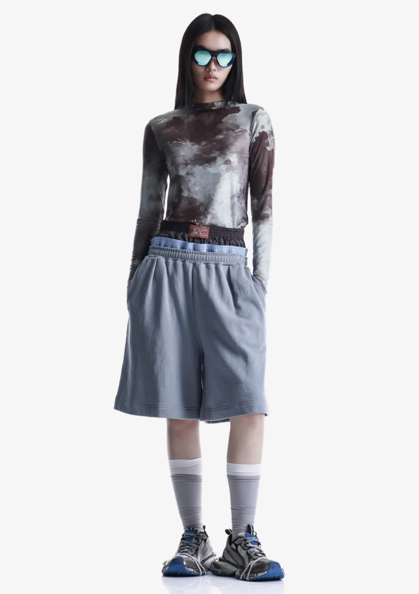 Удлинённые шорты из джерси KRAKATAU, цвет: бледно-голубой, Rw240-63 купить онлайн