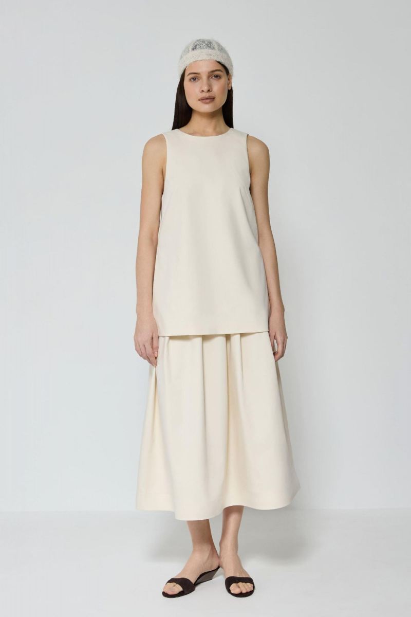 Топ из костюмной ткани AROUND, цвет: молочный, 212_86CPE01 купить онлайн