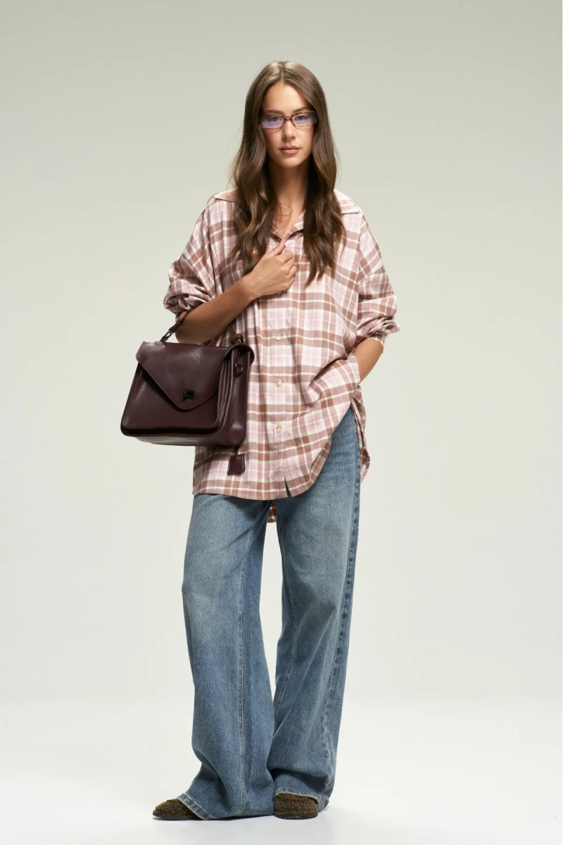 Рубашка в клетку Pink&Brown