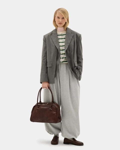 Сумка боулер Arny Praht, цвет: коричневый крокодил  купить онлайн