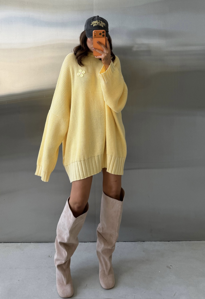 Джемпер объемный вязаный Label .B, цвет: Желтый Kn.02.6LY | новая ресейл коллекция купить онлайн