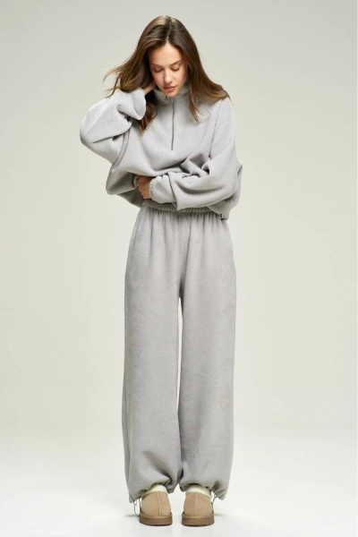 Брюки из плюша с начесом Grey Erist store, цвет: серый, НФ-00002860 купить онлайн