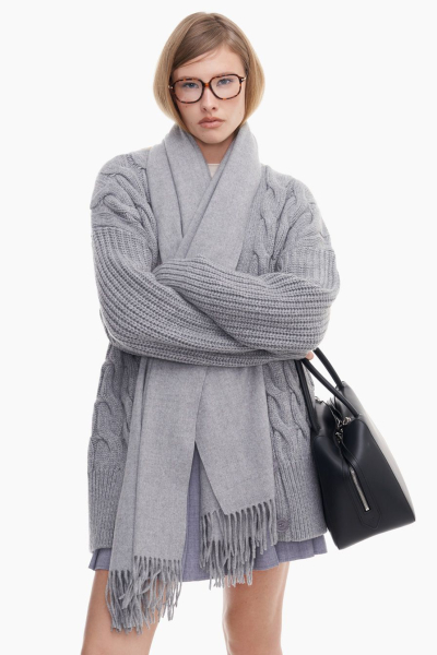 Шарф с бахромой TOPTOP, цвет: серый TT.607.15425.800 купить онлайн
