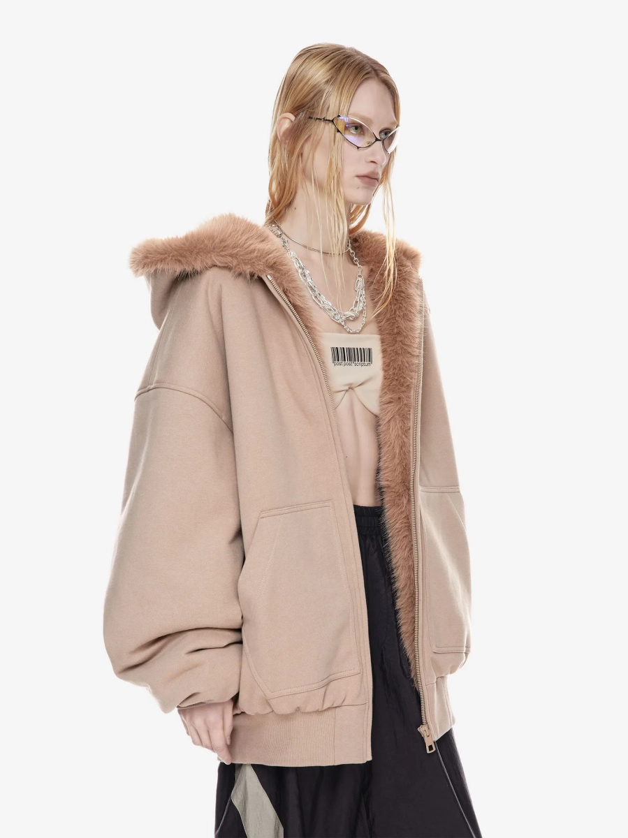 Бомбер хлопковый с меховой отделкой p.p.s., цвет: коричневый, 1018.000.00.00.638 купить онлайн