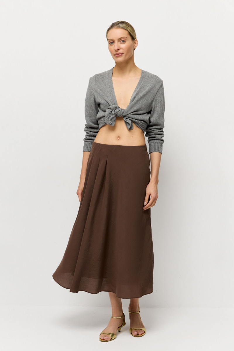 Юбка летящая из купры AROUND, цвет: коричневый, 2725_17MPT02 купить онлайн