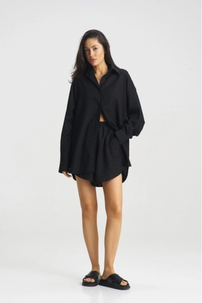 Костюм лён с шортами Black