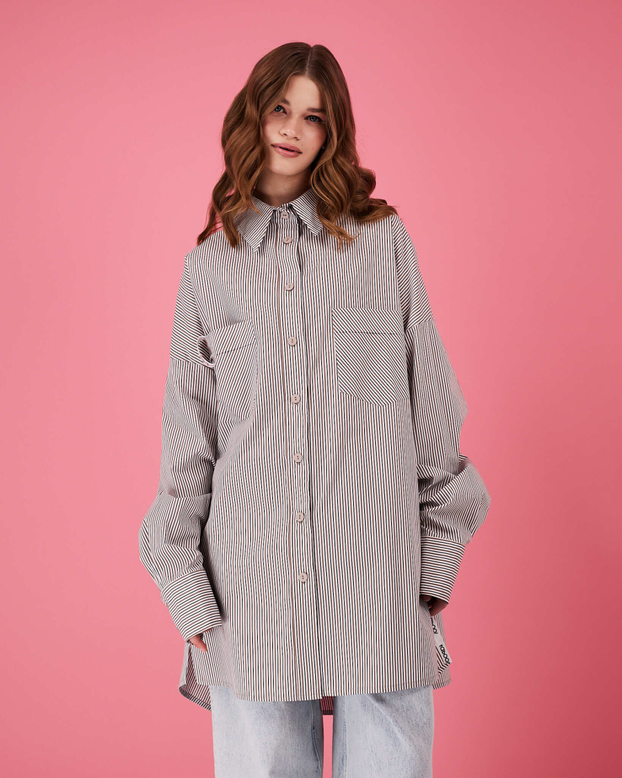 Рубашка макси овер #35 TABOO, цвет: черно-белый, Rub35 купить онлайн