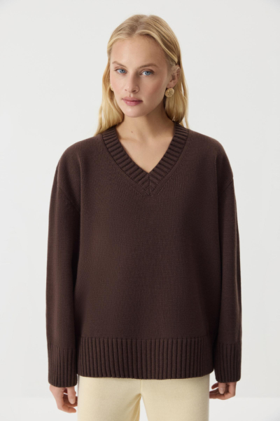 Джемпер V-neck из шерсти мериноса