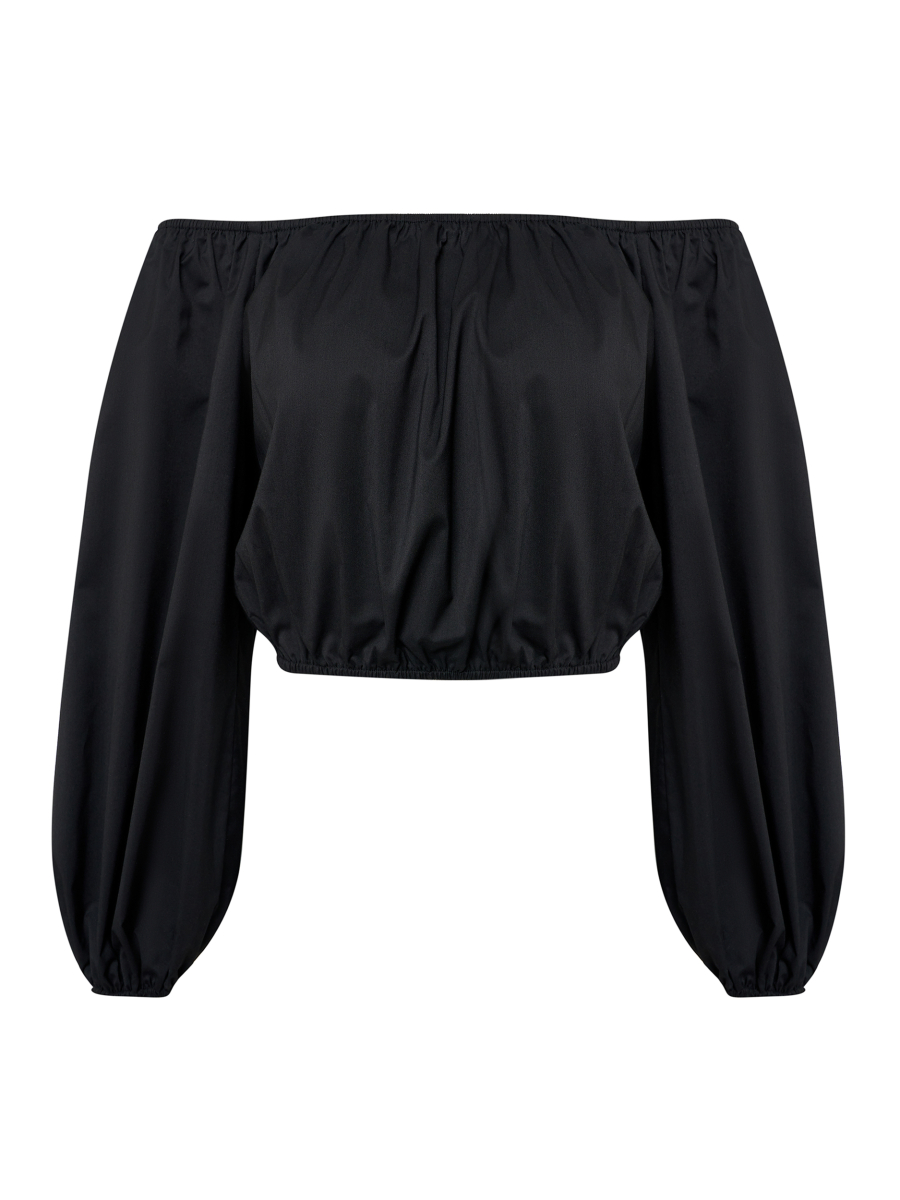 Блуза из поплина с резинкой VELVET, цвет: Черный, 00-00003916 купить онлайн