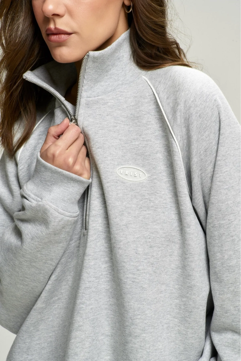 Анорак с кантом Grey Melange Erist store, цвет: серый, НФ-00002837 купить онлайн