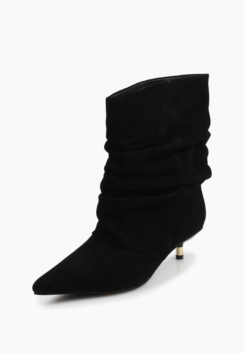 Ботильоны остроносые из натуральной замши SBALO, цвет: Черный SXL4 купить онлайн