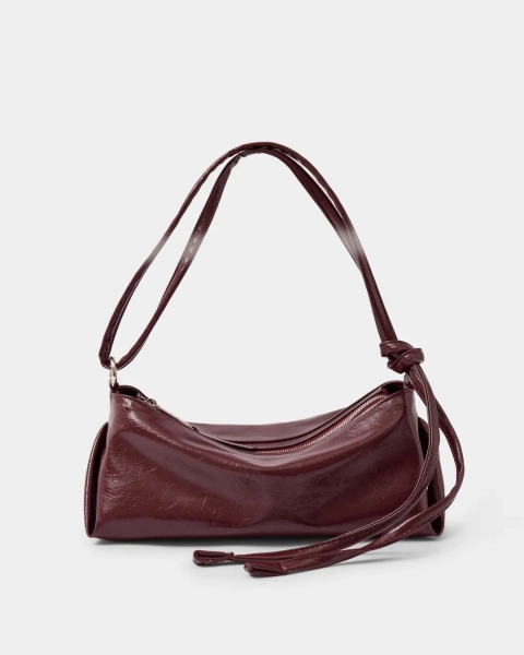 Миниатюрная мягкая сумка Arny Praht, цвет: бордо кракле  купить онлайн