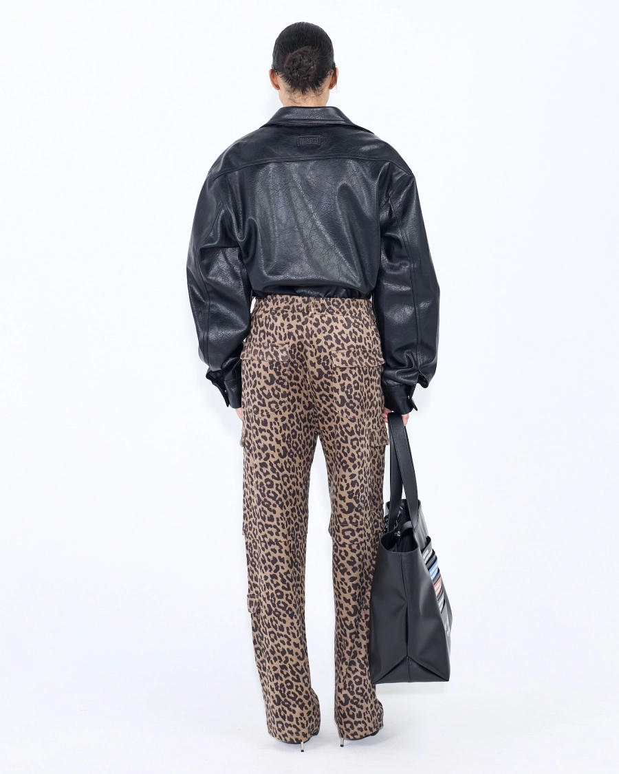 Брюки свободные леопардовые ASIA ST 71, цвет: коричневый, Ast71.pants-Leo-brown купить онлайн