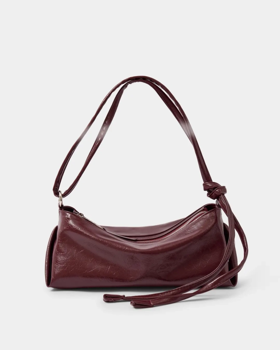 Миниатюрная мягкая сумка Arny Praht, цвет: бордо кракле  купить онлайн