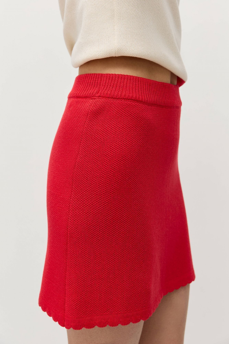 Юбка мини с фигурным краем AROUND, цвет: красный, 272_41СA042 купить онлайн