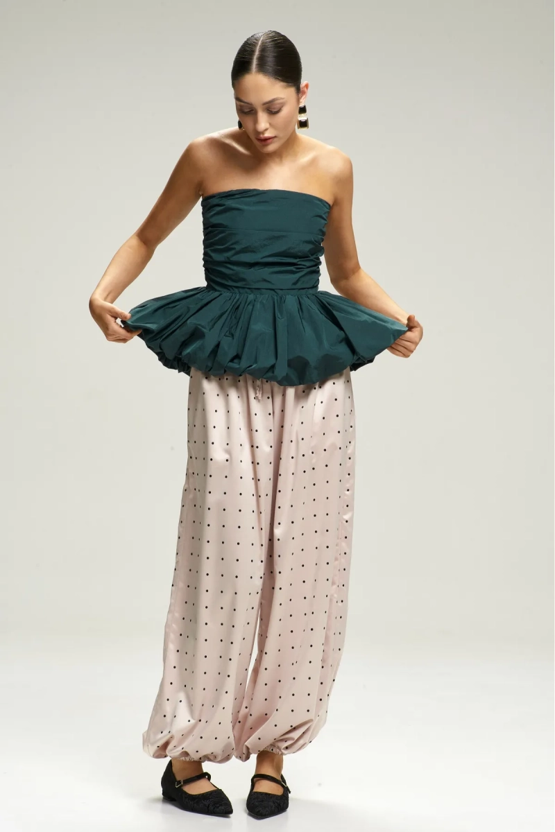 Топ-корсет с баской Pine Green Erist store, цвет: зеленый, НФ-00002962 купить онлайн