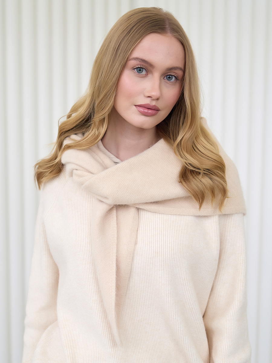 Косынка с ангорой I.B.W., цвет: молочный KJ125 купить онлайн