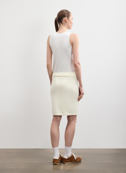 Юбка фактурной вязки из хлопка ALL WE NEED, цвет: белый,  купить онлайн