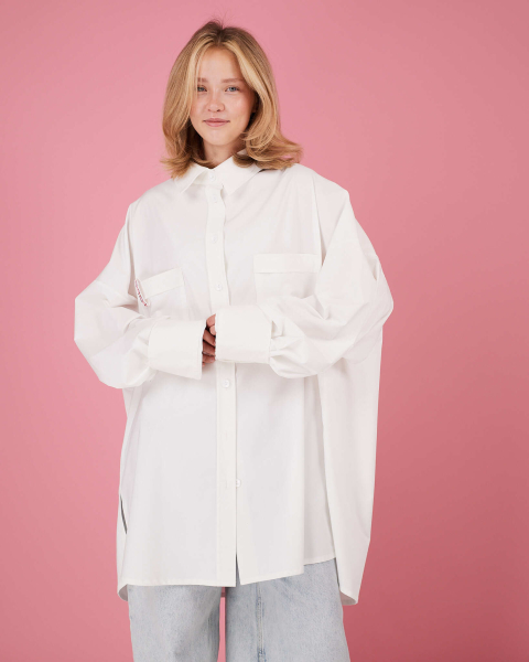 Рубашка макси овер #5 TABOO, цвет: белый, Rub05 купить онлайн