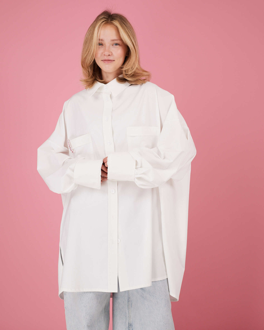 Рубашка макси овер #5 TABOO, цвет: белый, Rub05 купить онлайн
