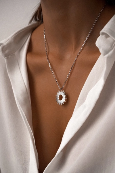 Серебряное колье "Helios" SBLESKOM, цвет: серебро, 11269 купить онлайн