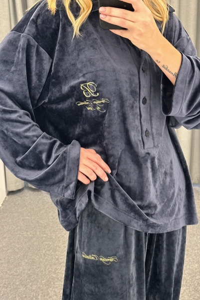 Лонгслив из велюра BLUE Label .B, цвет: blue, Tp.03.4.36BL купить онлайн