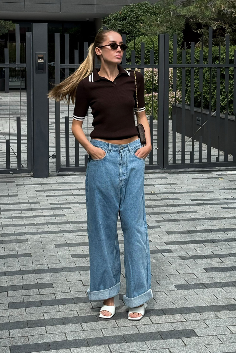Футболка поло вязаная BROWN Label .B, цвет: BROWN, Kn.04.2.0540BRW купить онлайн