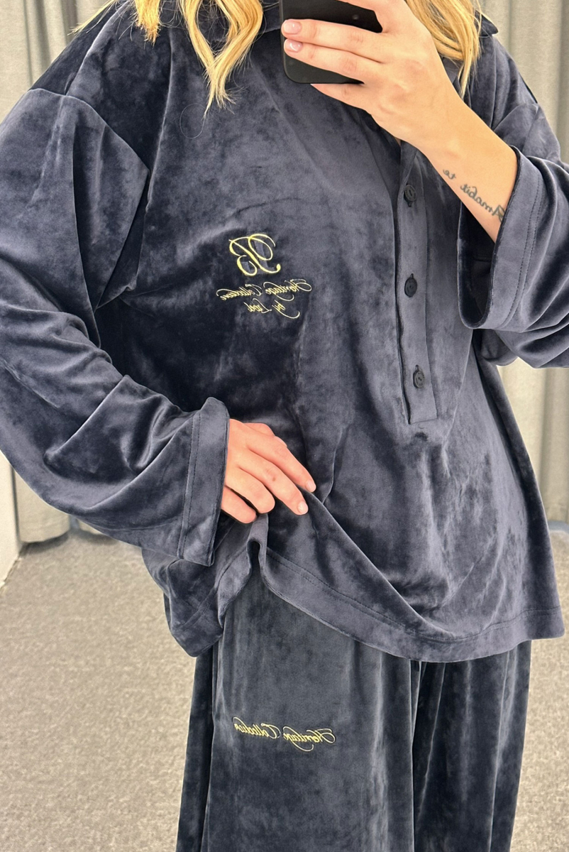 Лонгслив из велюра BLUE Label .B, цвет: blue, Tp.03.4.36BL купить онлайн