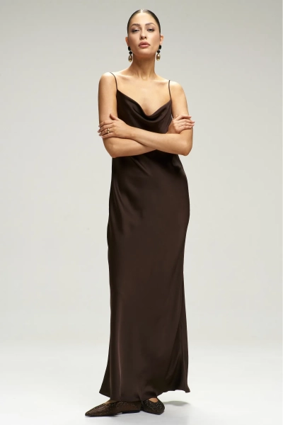 Платье-комбинация на тонких бретелях Choco Erist store, цвет: шоколадный, НФ-00002954 купить онлайн