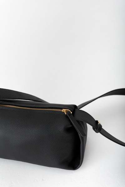 Сумка-хобо из зернистой кожи Ricoco, цвет: Черный bag12/1 купить онлайн