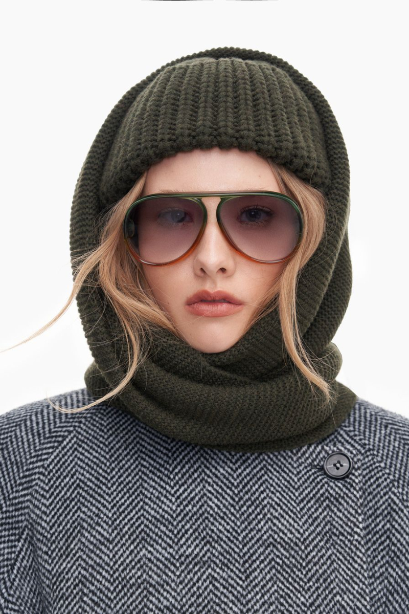 Шапка из смесовой шерсти мериноса TOPTOP, цвет: хаки TT.601.15344.510 купить онлайн