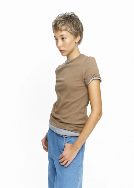 Футболка Slim B25.08, цвет: бледно-коричневый  купить онлайн