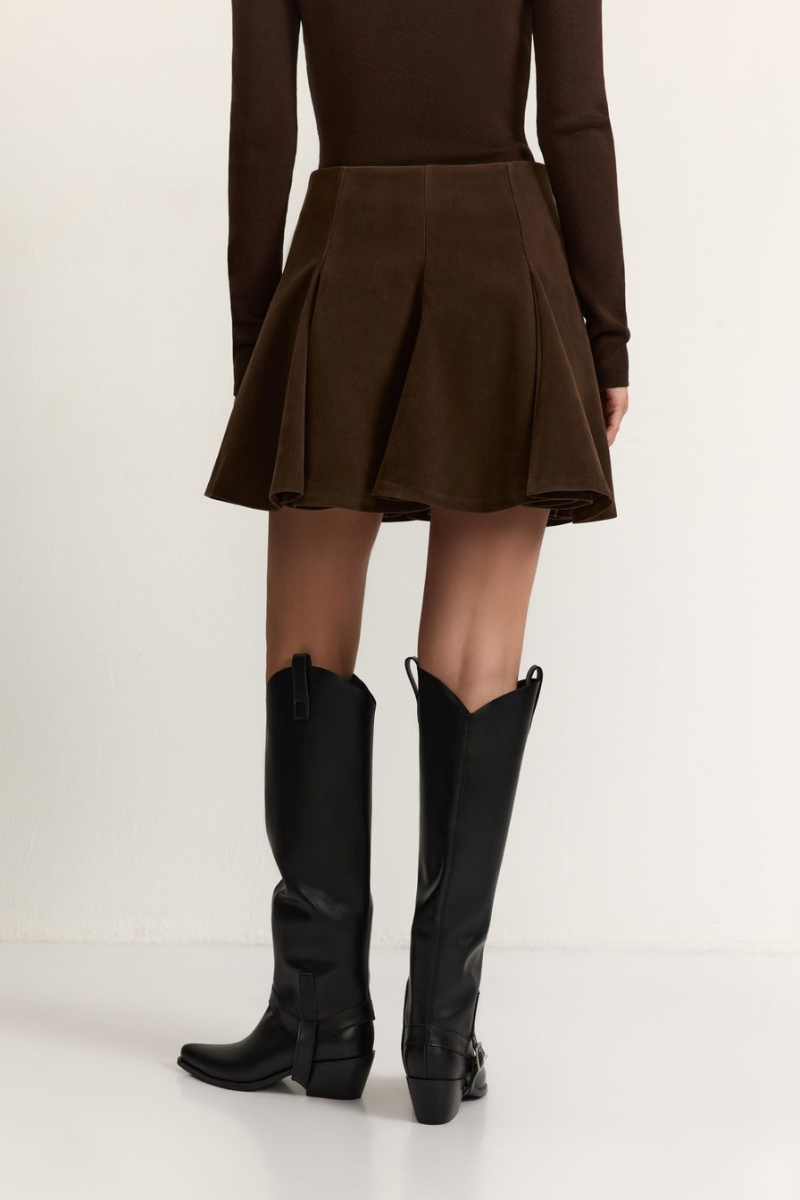 Юбка из экозамши TOPTOP, цвет: коричневый, TT.070.18774.700 купить онлайн