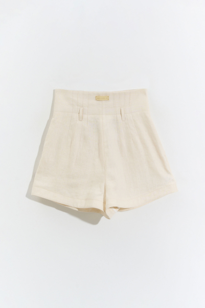 Шорты на высокой посадке изо льна BEIGE Label .B, цвет: BEIGE, Pt.13.4.3121/2BG купить онлайн