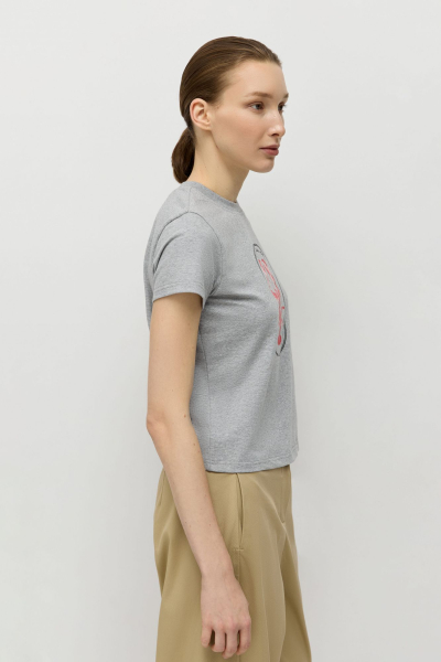 Футболка с винтажным принтом AROUND, цвет: серый меланж, 219_122CE01 купить онлайн