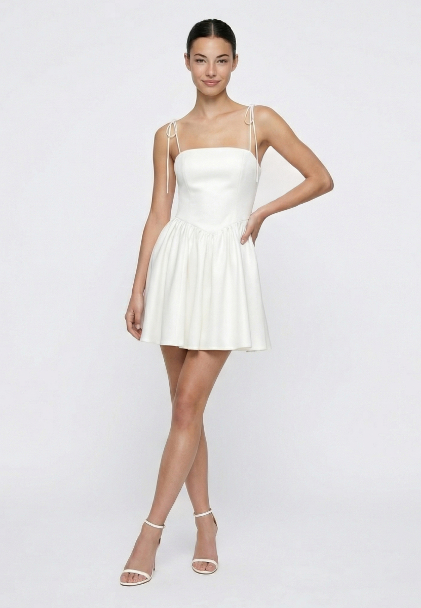 Платье мини с завязками-бантиками