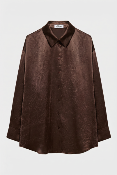Рубашка оверсайз из жатого сатина
