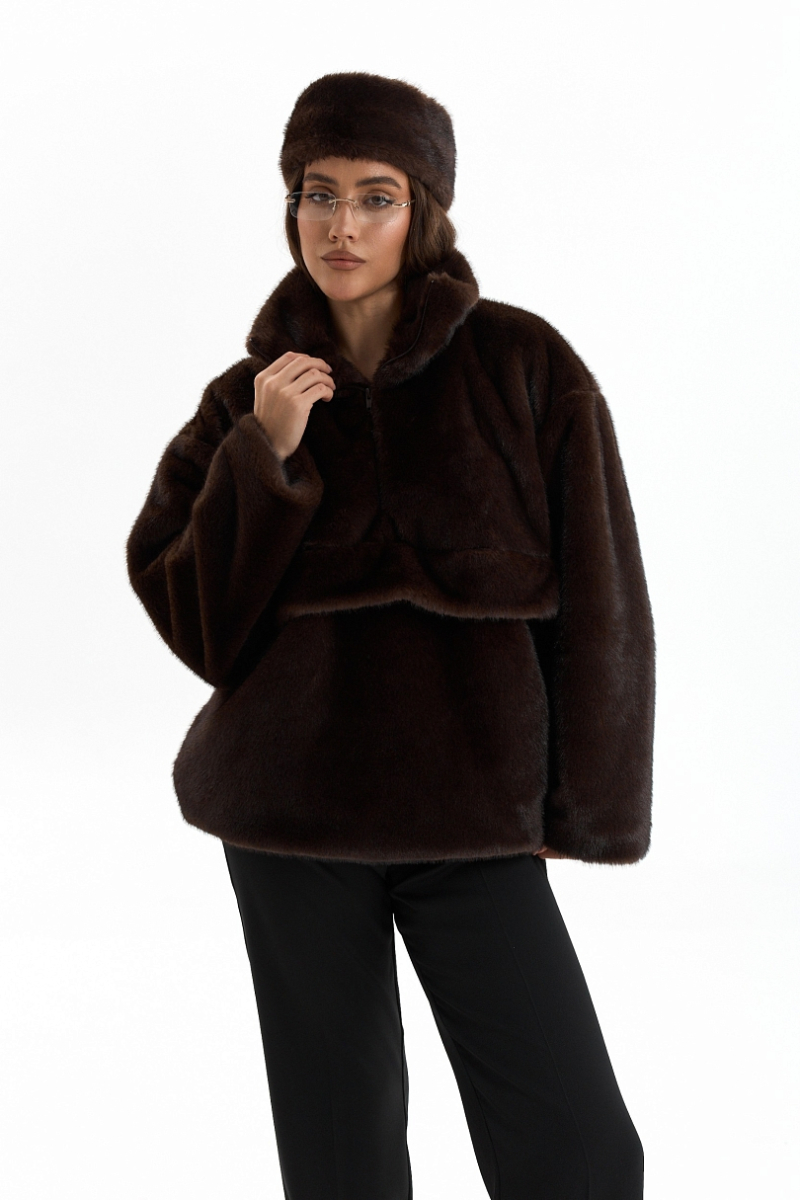 Анорак из искусственного меха норки