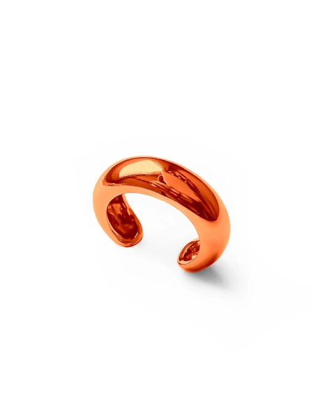 Серебряная серьга-кафф "Bubble" orange