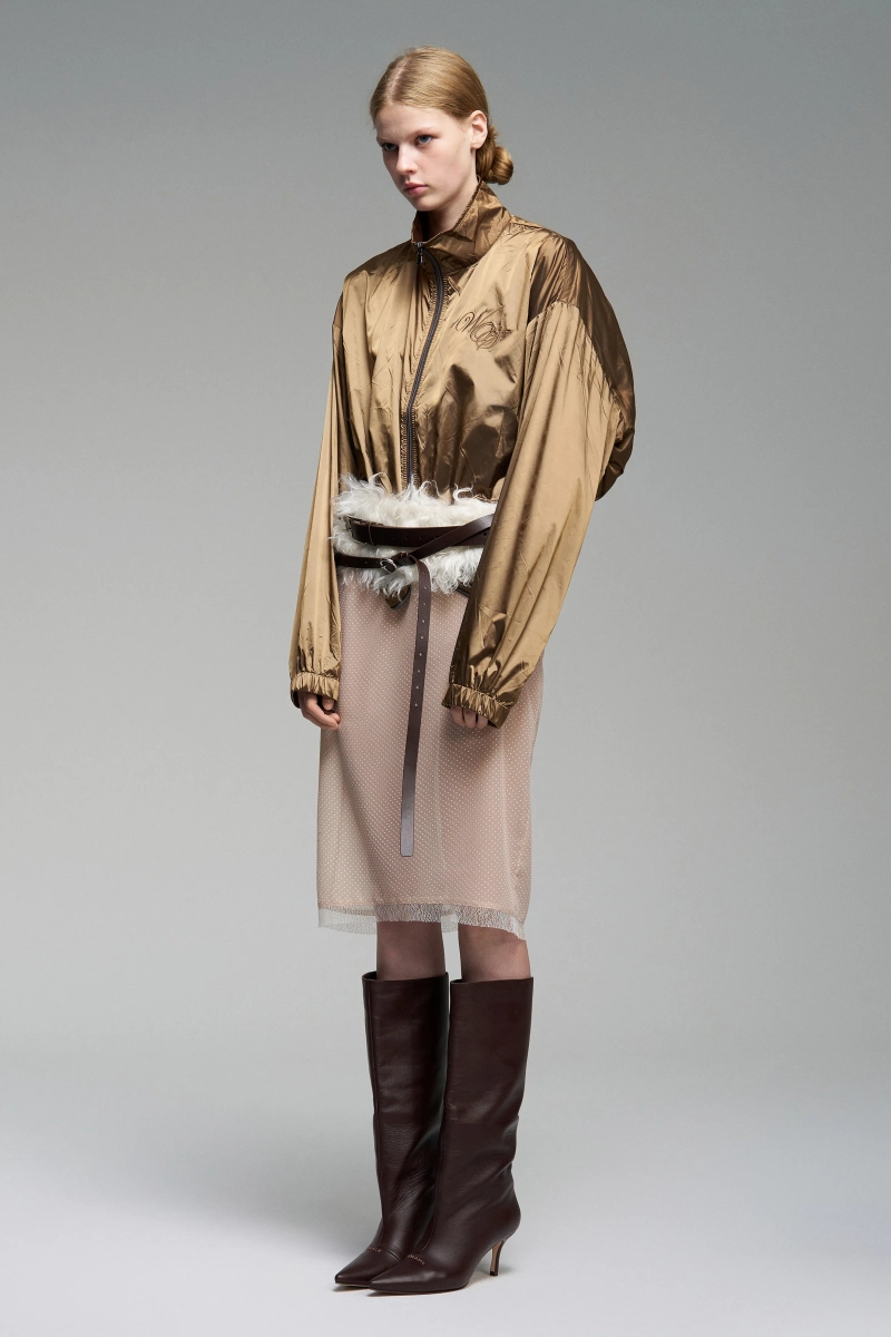 Бомбер из нейлона с вышивкой WALK OF SHAME, цвет: коричневый, MC026/FW2526 купить онлайн