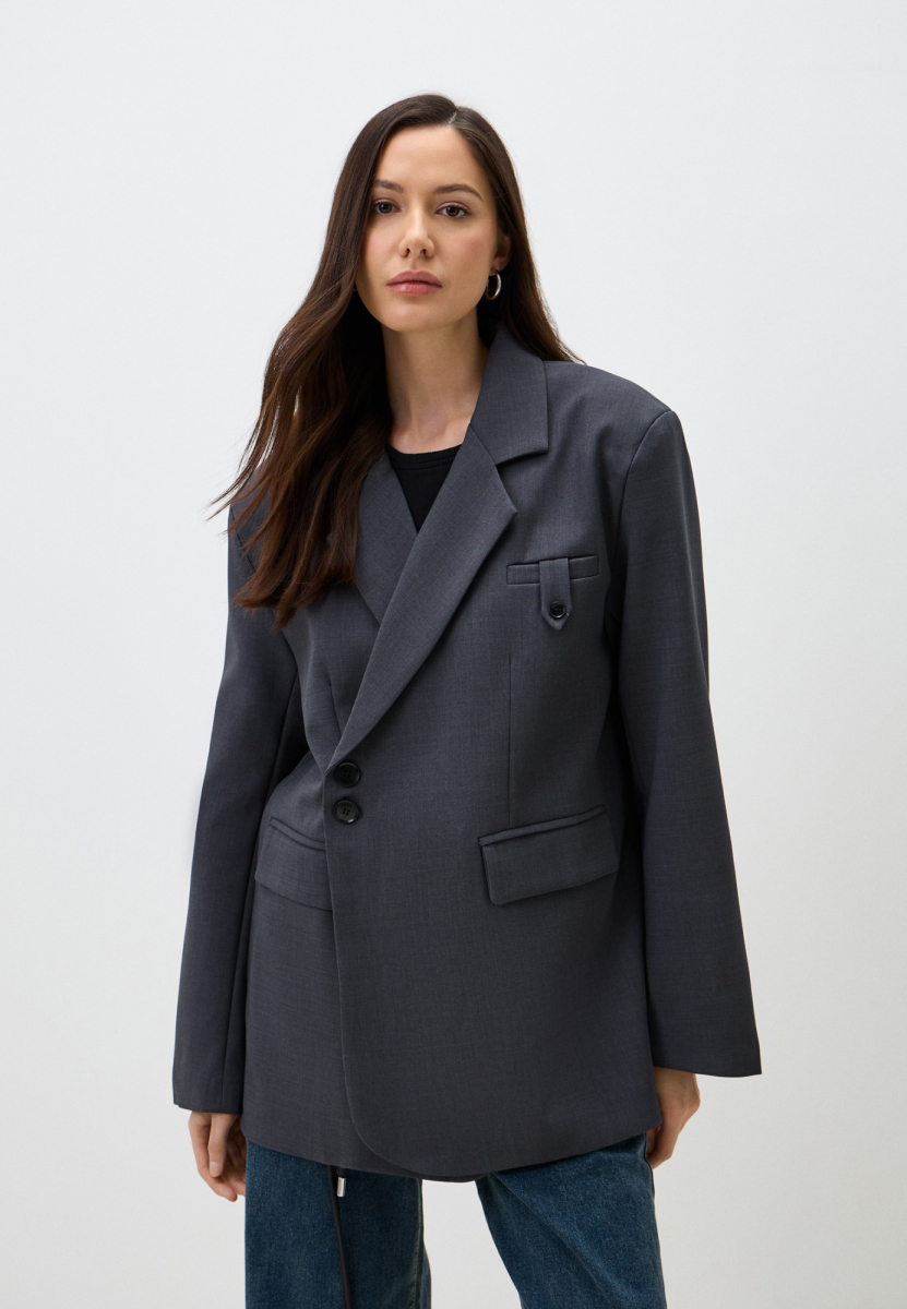 Пиджак со смещенной застежкой