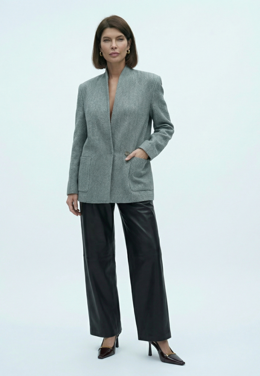 Жакет прямой без лацканов