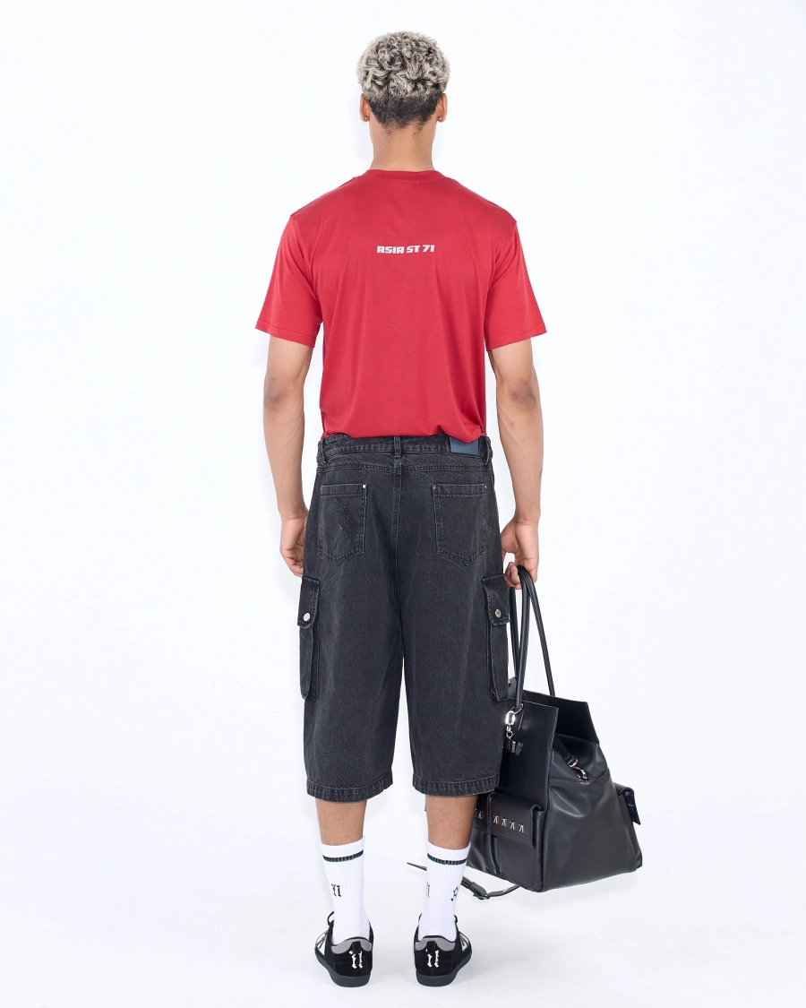 Шорты-карго из денима ASIA ST 71, цвет: серый, Ast71.shorts-long-grey купить онлайн