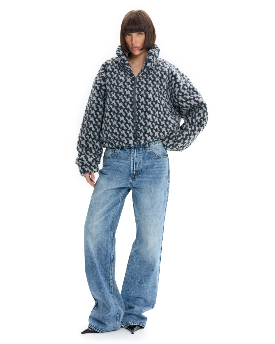 Бомбер Паттерн укороченный Suborbia, цвет: серый, 006925 купить онлайн