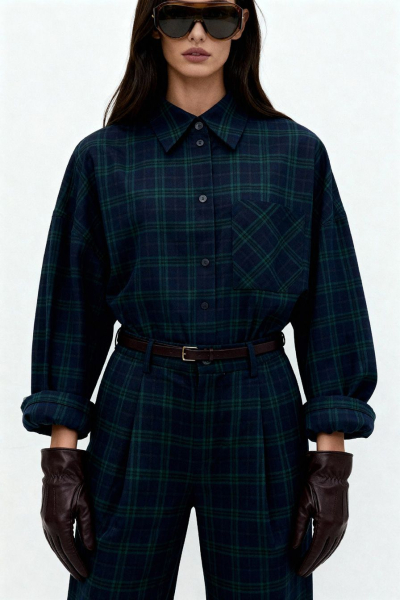 Брюки из смесовой вискозы TOPTOP, цвет: синий с принтом, TT.030.18278.621 купить онлайн