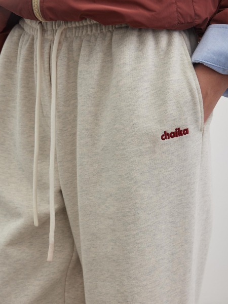 Брюки футер с вышивкой Chaika, цвет: серый-меланж, SS26PA03-115 купить онлайн