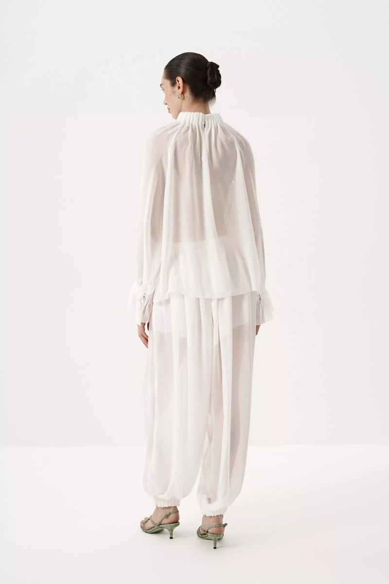 Блуза из шифона Charmstore, цвет: молочный, 102-63361-111 купить онлайн