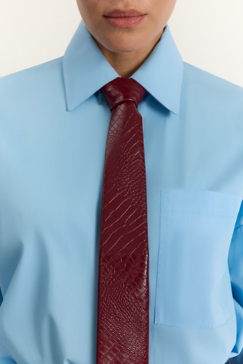 Галстук из экокожи TOPTOP, цвет: Бордовый TT.615.18100.330 купить онлайн