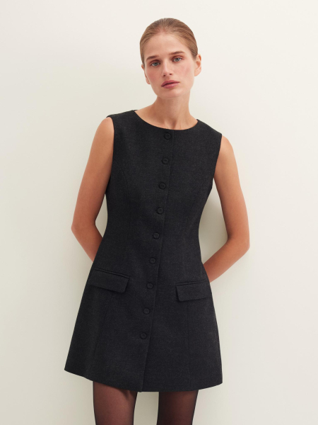 Платье на пуговицах Chaika, цвет: графитовый, AW25DR01-14 купить онлайн