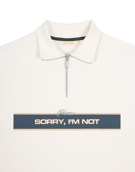 Свитшот QUARTER-ZIP CAPITAL SORRY, I’M NOT, цвет: молочный,  купить онлайн